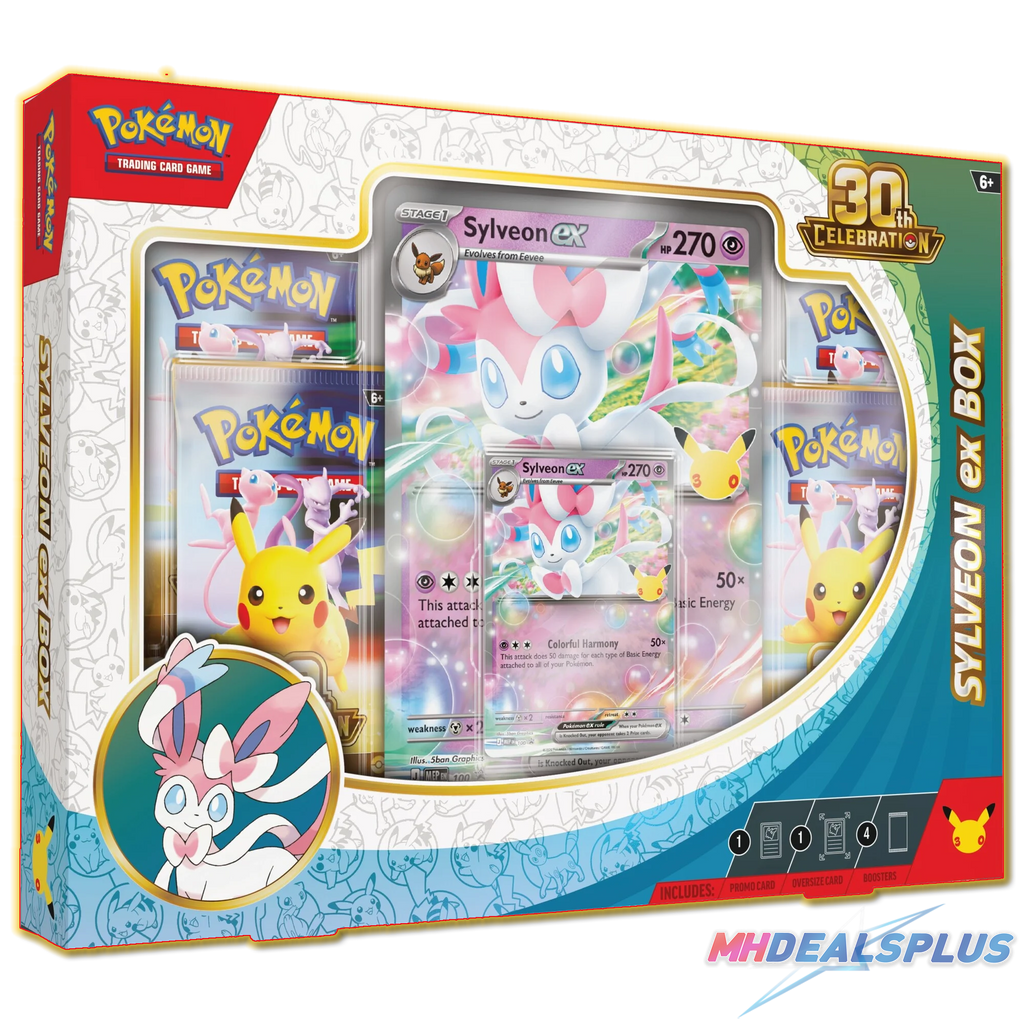 Pokemon 30th Celebration ex Box Set of 2 Greninja ex Sylveon ex Ravli