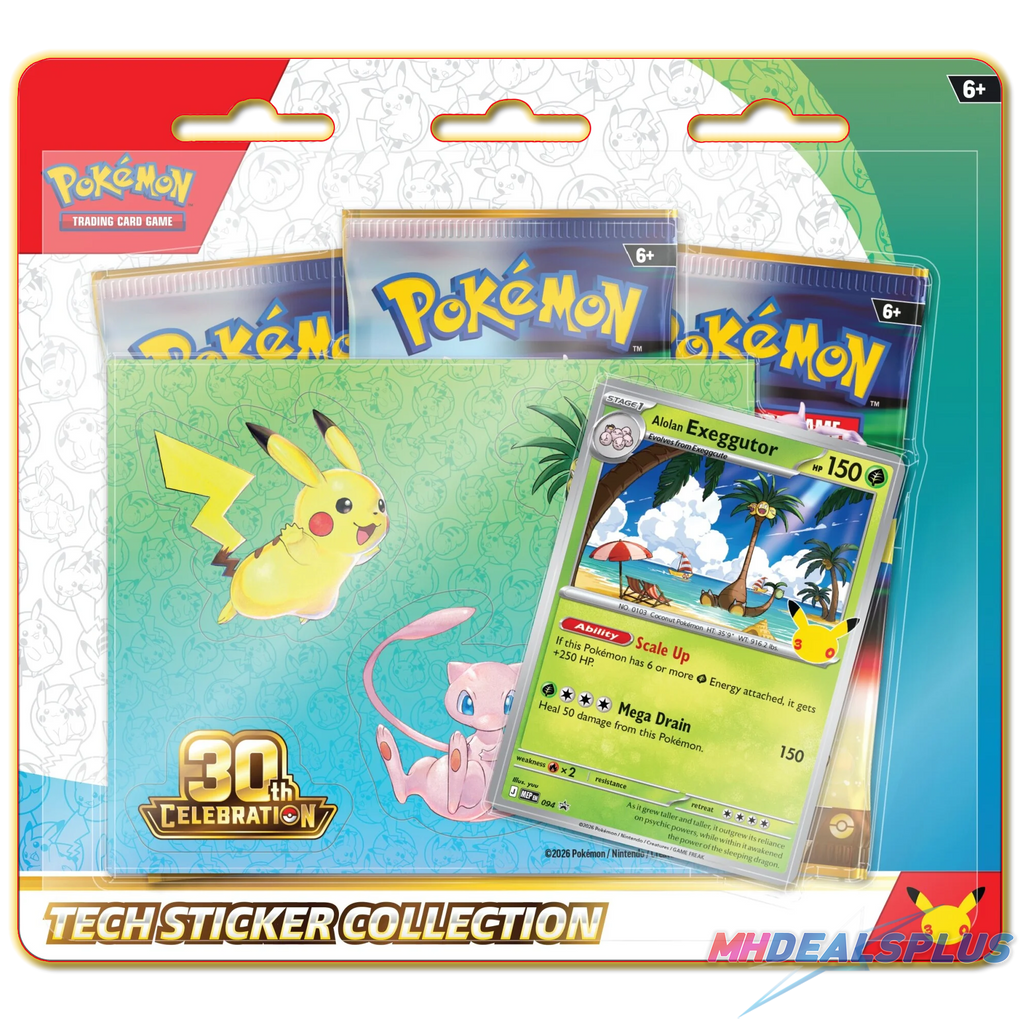 Pokemon 30th Celebration Tech Sticker Collection Set of 2 Ravli