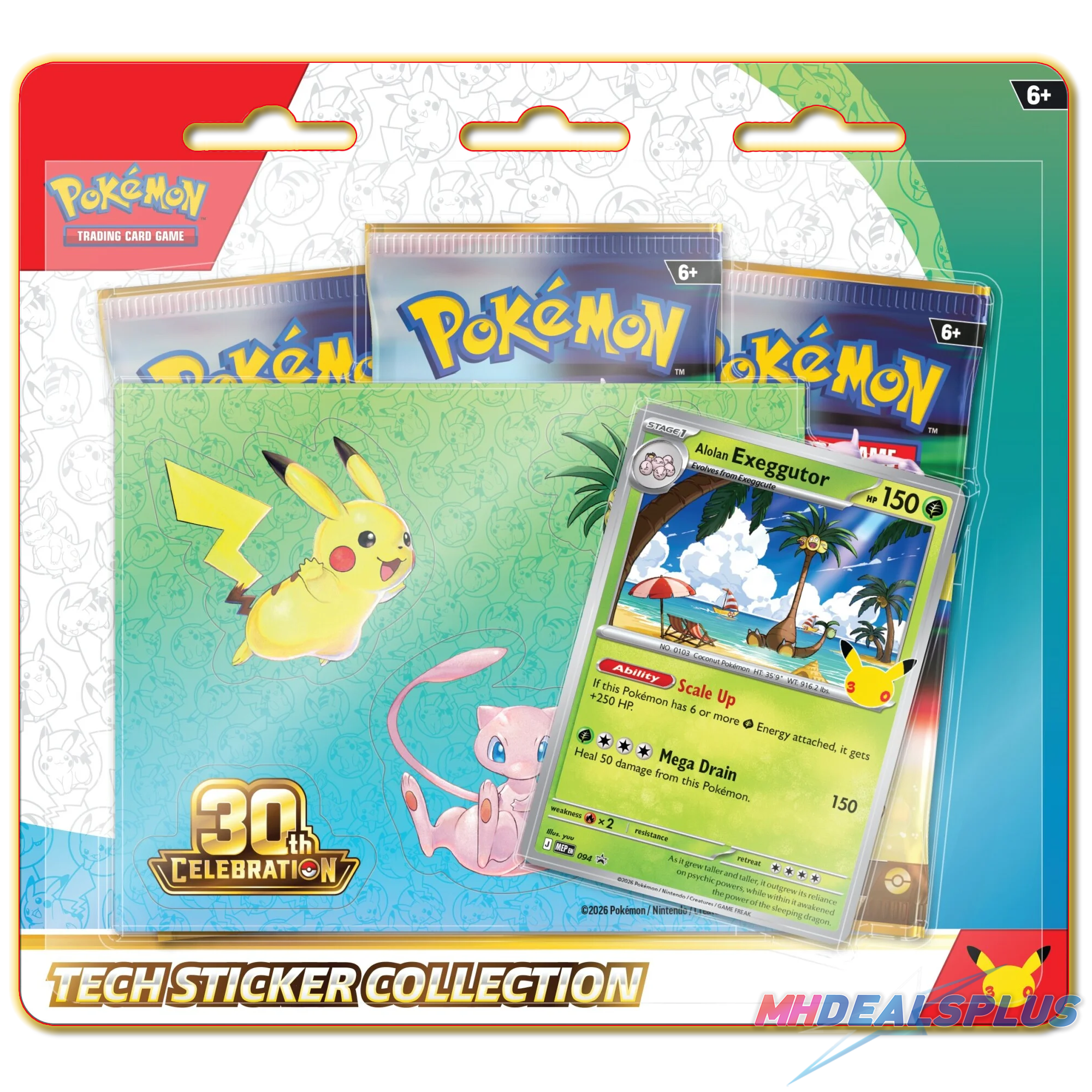 Pokemon 30th Celebration Tech Sticker Collection Set of 2 Ravli